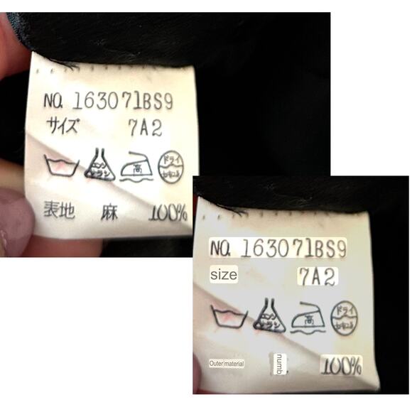 La Moda Goji Italya VTG Pencil Mini Skirt Women's 7A2/ US 2 Black Hemp Linen - Picture 7 of 8